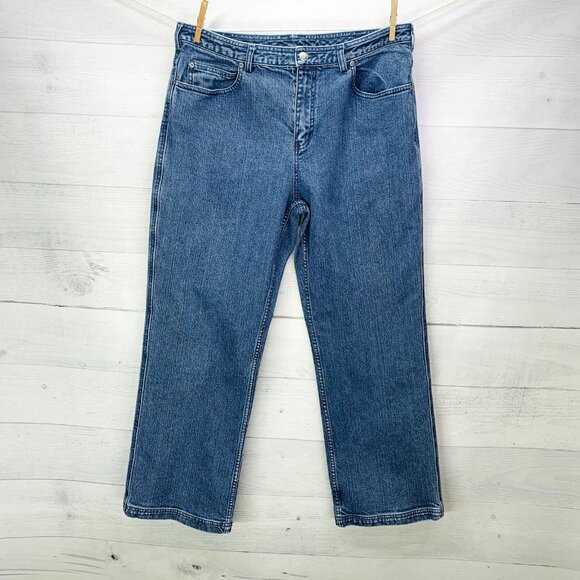 Duluth Trading Womens Jeans Straight Leg Relax Fit Mid Rise Stretch Size 16 - Picture 4 of 12